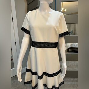 Aqua Black and Cream Dress Size M